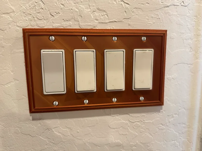 KDS 4 Bay Rocker Switch plate cover crown molding