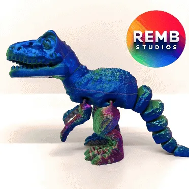 Flexi T-Rex Dinosaur | Articulated Trex NO support view 2