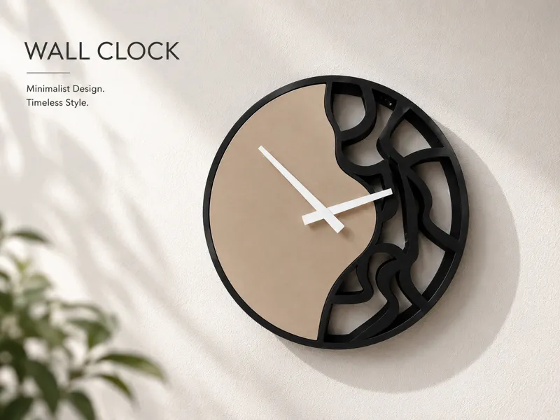 Modern Yin Yang Wall Clock | Minimalist Clock