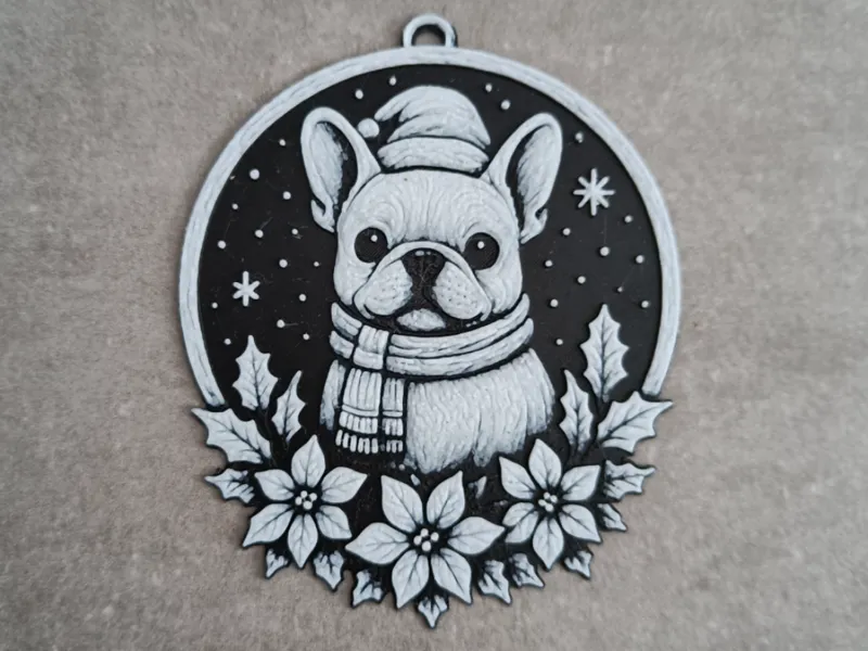French Bulldog Christmas ornament