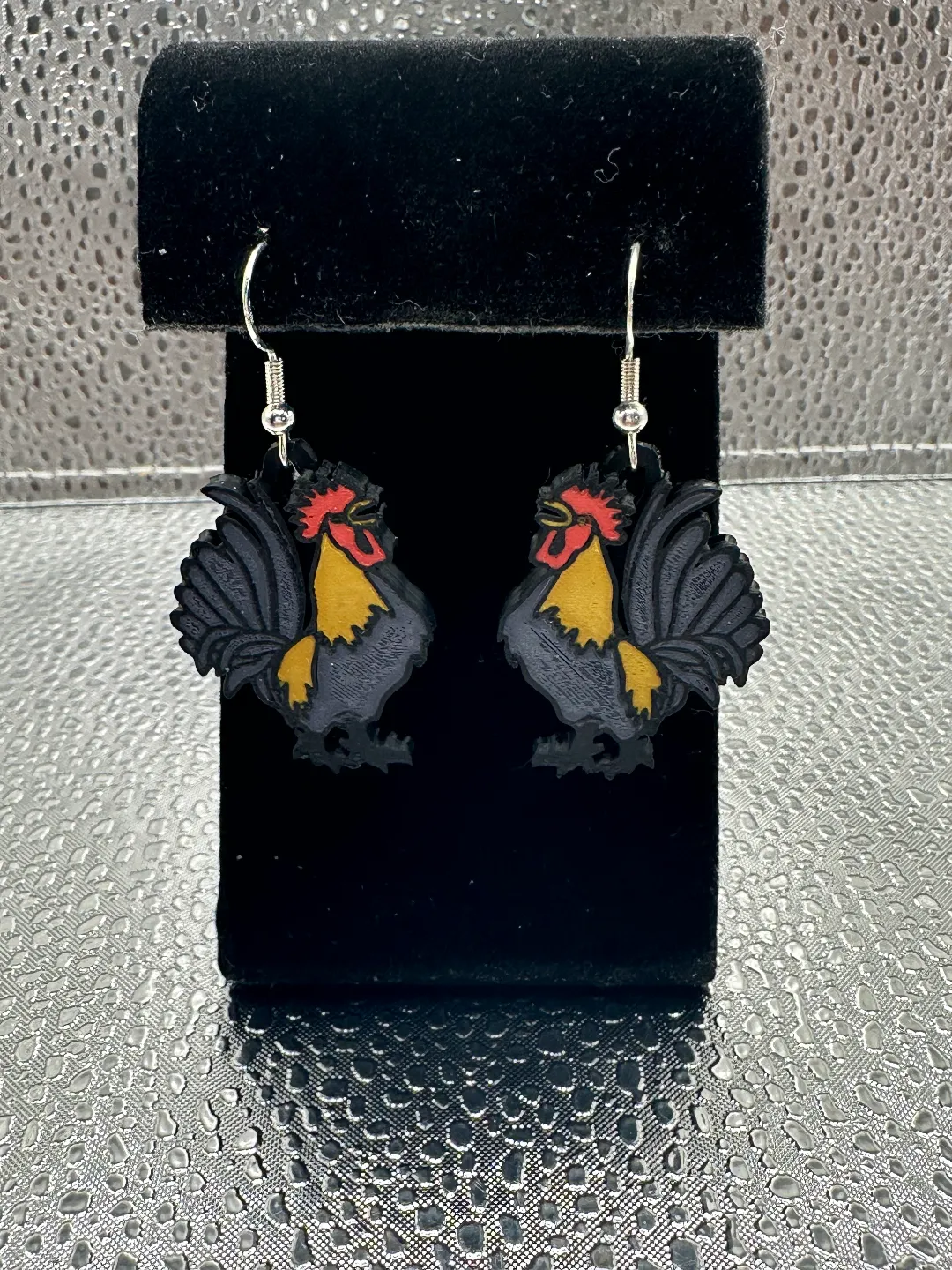 Rooster Earrings view 2