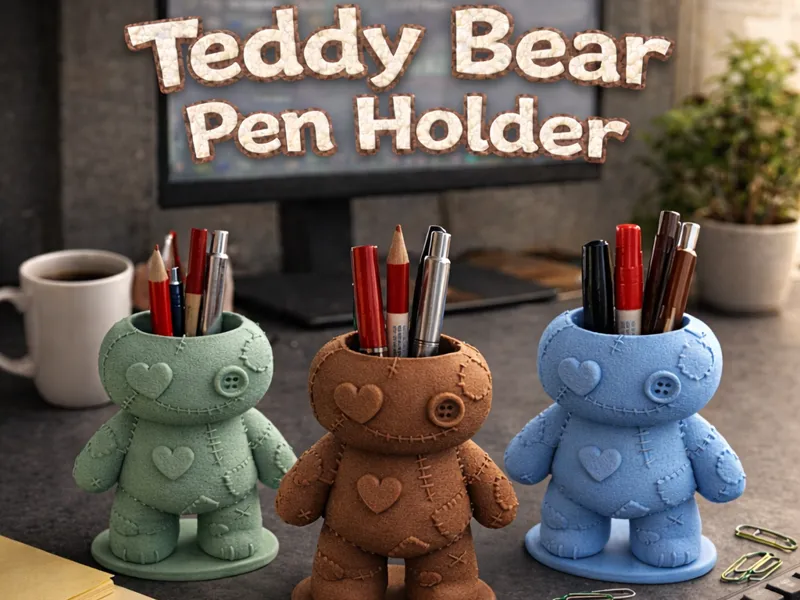 Teddy Bear Pen Holder