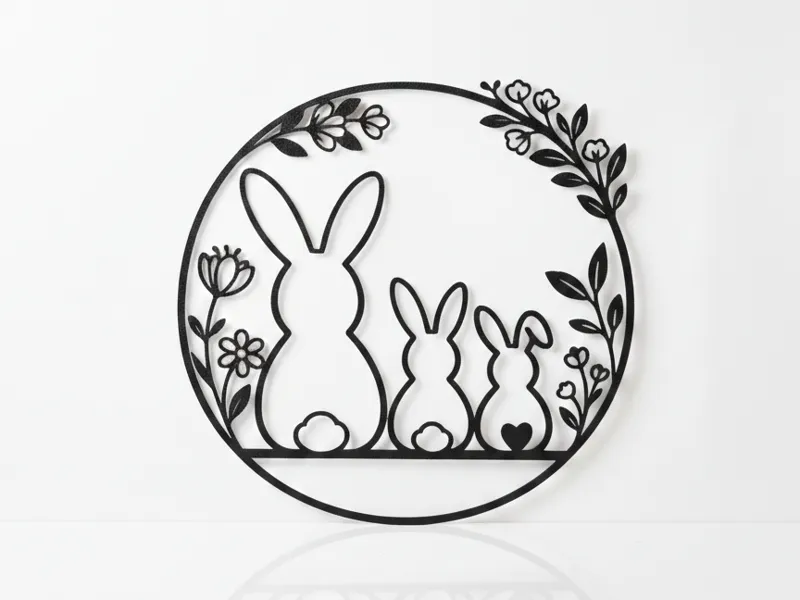 Ostern Türkranz mit Hase &  Blumen 