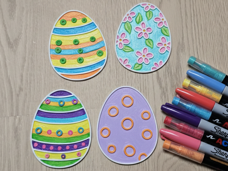 Easter Coloring Craft Eggs DIY Creative Activity