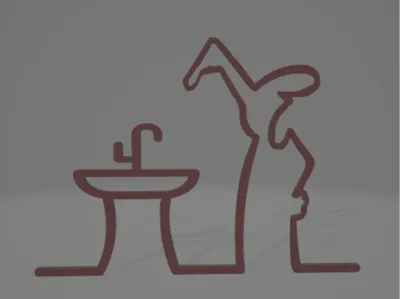 La Linea Bathroom sign