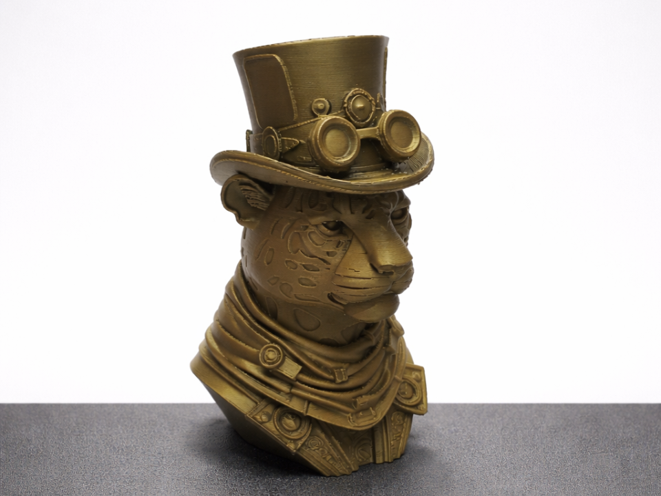 Steampunk-Tiger "Clock Duke" als elegante Bueste