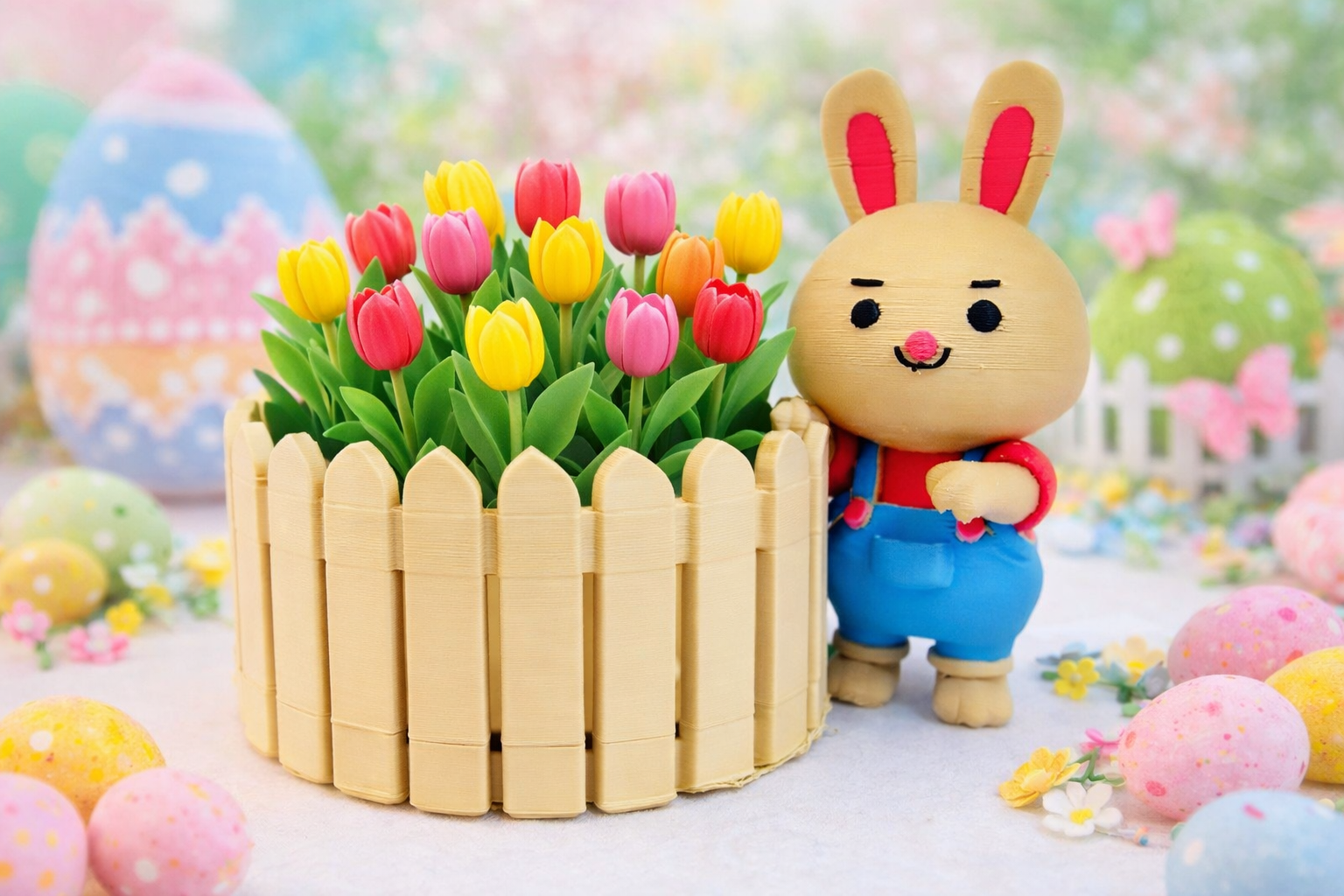 Miniatura 2 do modelo 3D Bunny Fence Planter & Organizer (3 Versions)