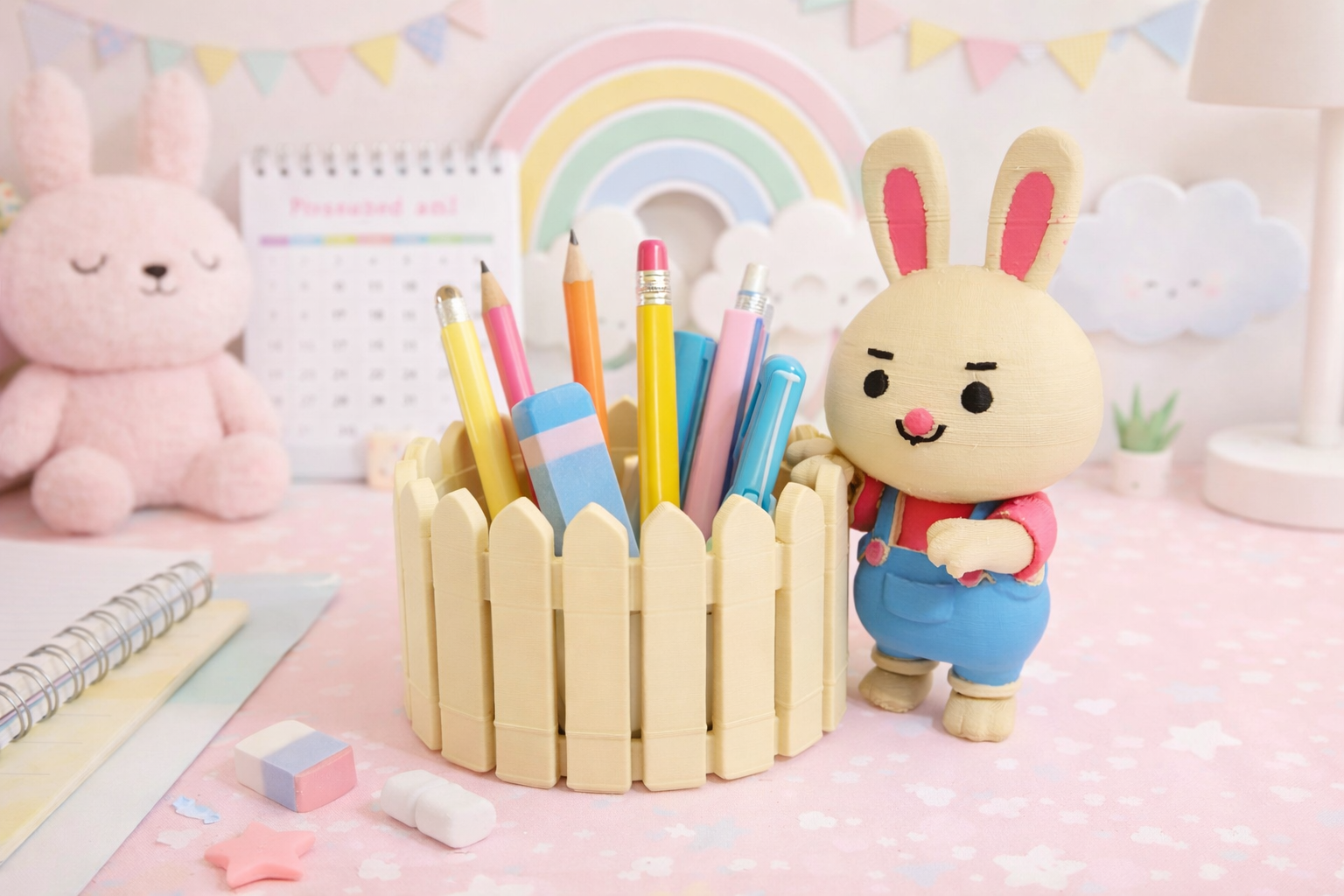 Miniatura 3 do modelo 3D Bunny Fence Planter & Organizer (3 Versions)