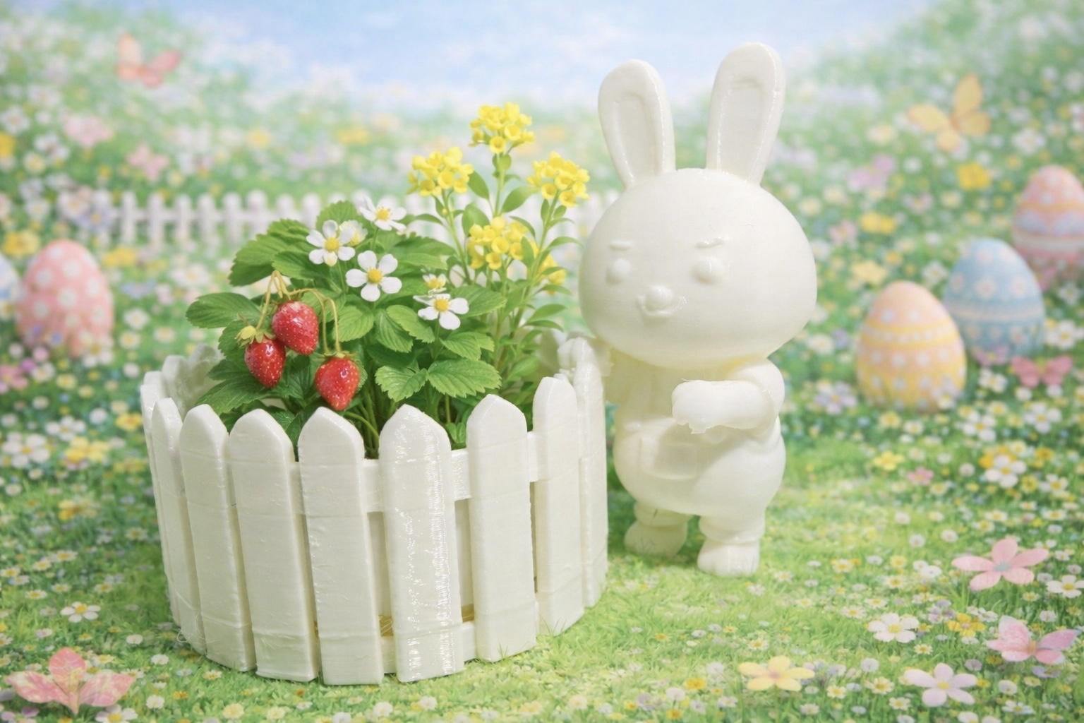 Miniatura 4 do modelo 3D Bunny Fence Planter & Organizer (3 Versions)
