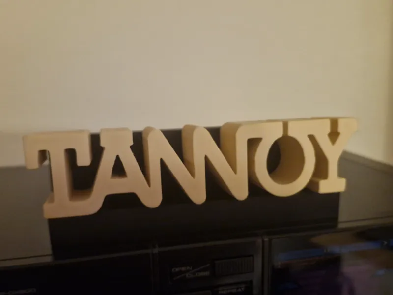 Tannoy logo with simple stand