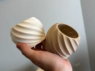 Cute Twisty Plant Pot and Matching Saucer Base
