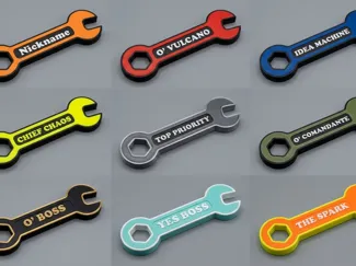 Customizable wrench keychain