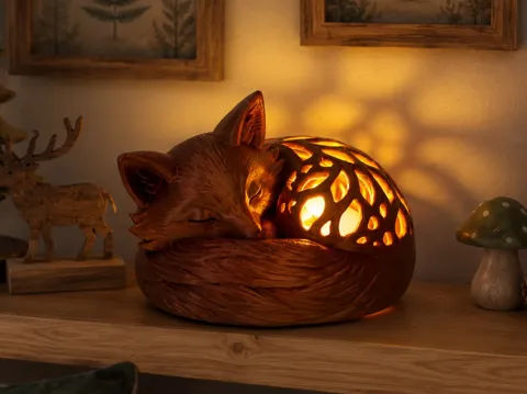 Soporte: Sleeping Fox – Cozy LED Night Light — referencia de MakerWorld