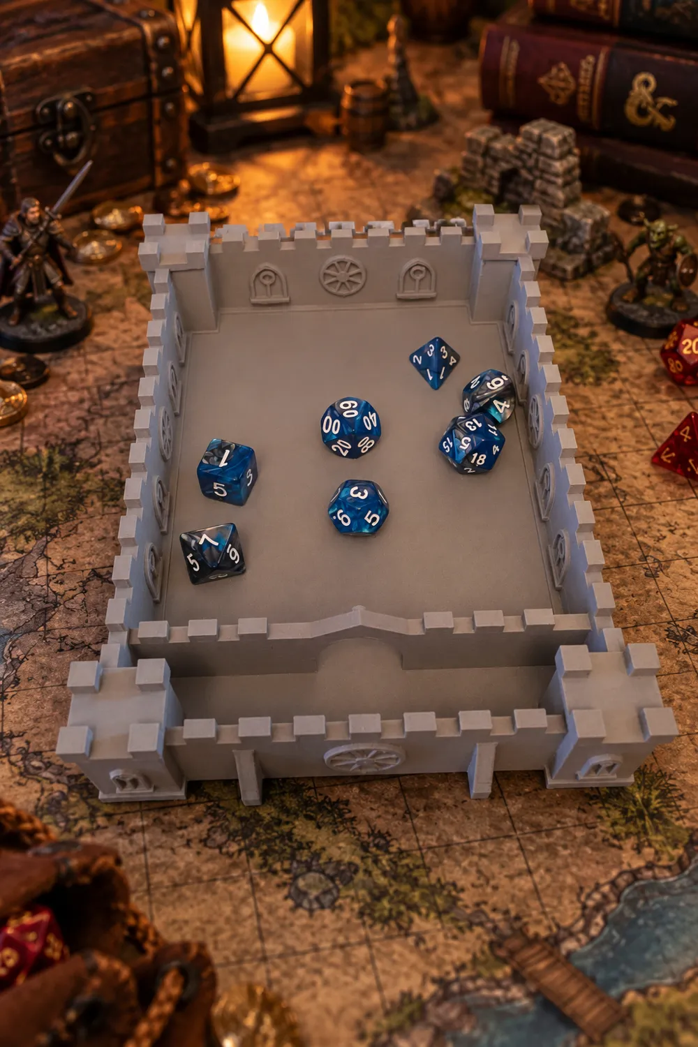 Gothic Fortress Dice Tray with Dice Gallery - Free 3D Print Model ...