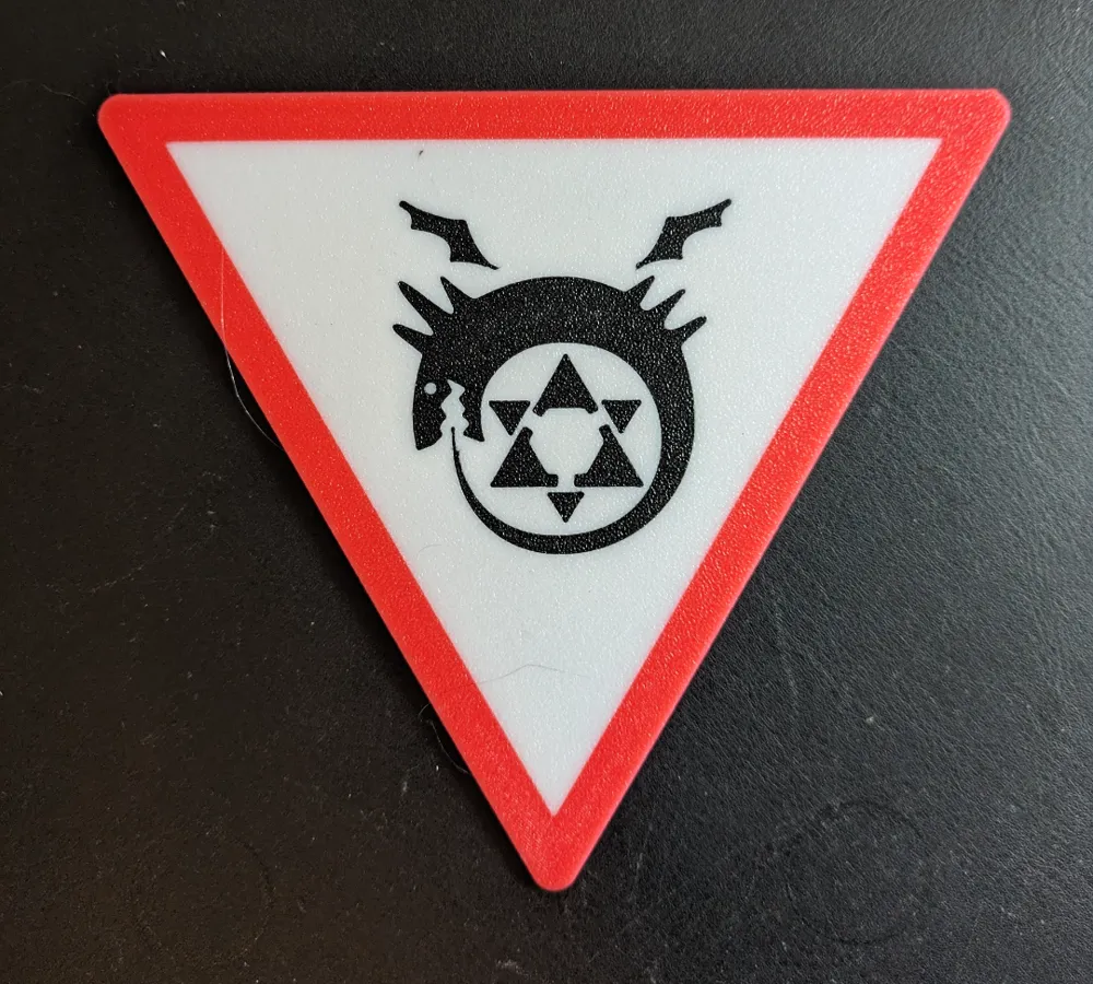 Humunculus/Ouroboros Warning Sign - Free 3D Print Model - MakerWorld, image size:1000x900