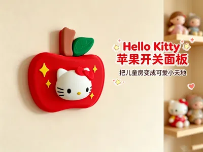 Hello Kitty Apple Switch Decorative Panel Children's Room Decor KT Cat Cute Decorative Switch