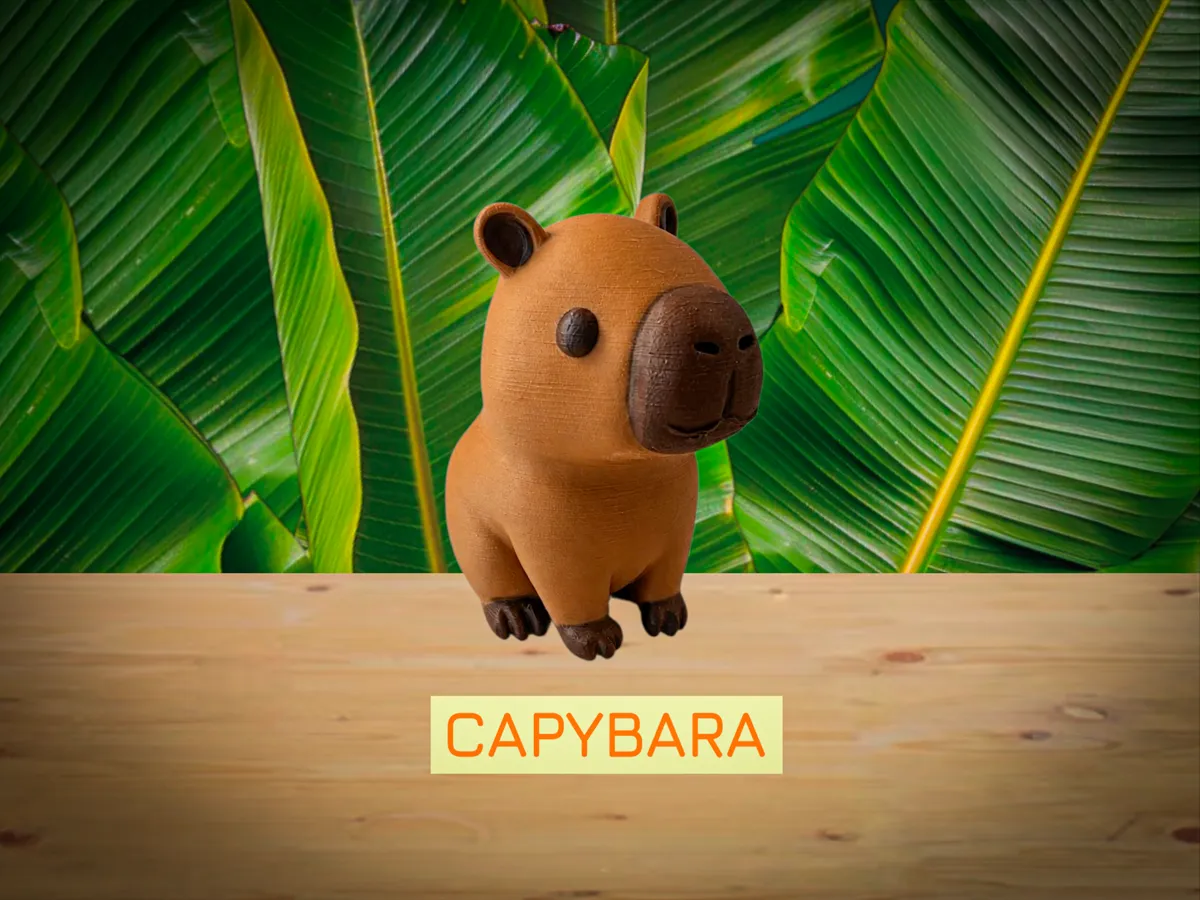 Capybara stylisé posture zen
