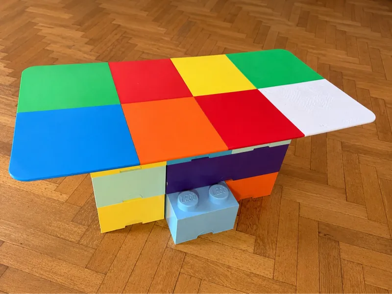 Modular Cable-Tensioned Storage Brick Tabletop