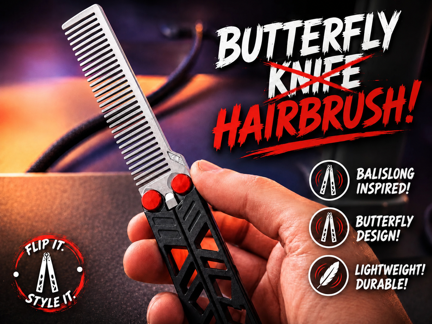 Butterfly Knife, But Hairbrush! No - AMS