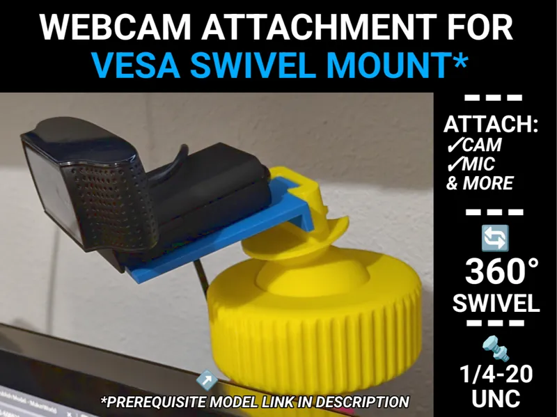 1/4-20 unc Webcam/Etc Universal VESA Attachment