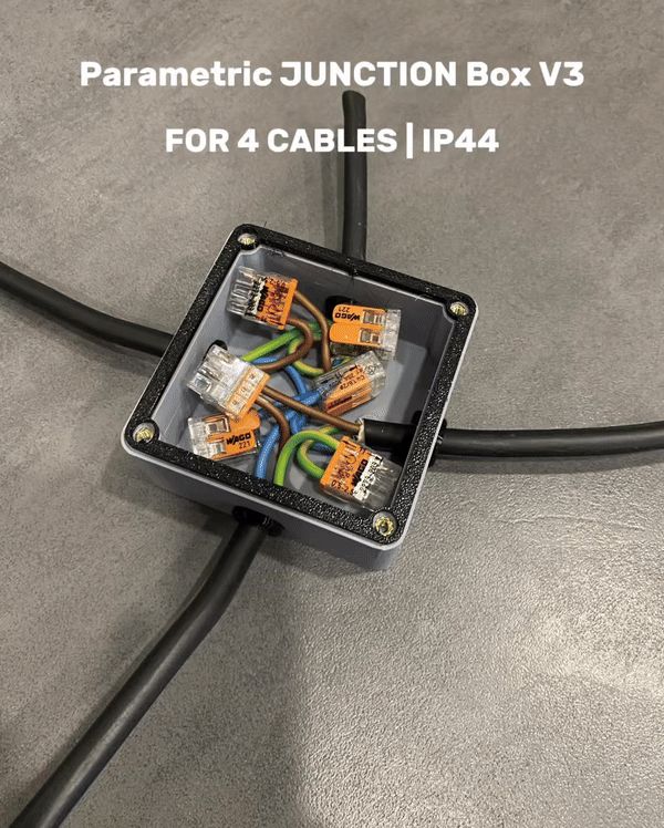 Parametric IP44 Cable Junction Box (TPU Seal) V3