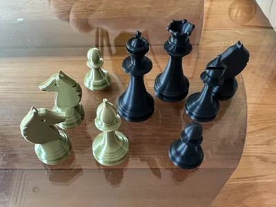 Chess set with magnet slot