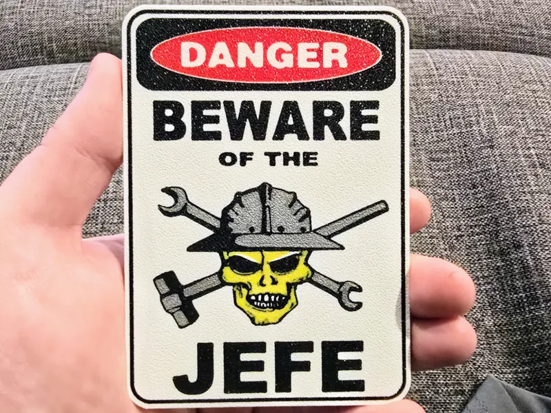 Danger Beware of the Jefe Coasters Sign Work Humor