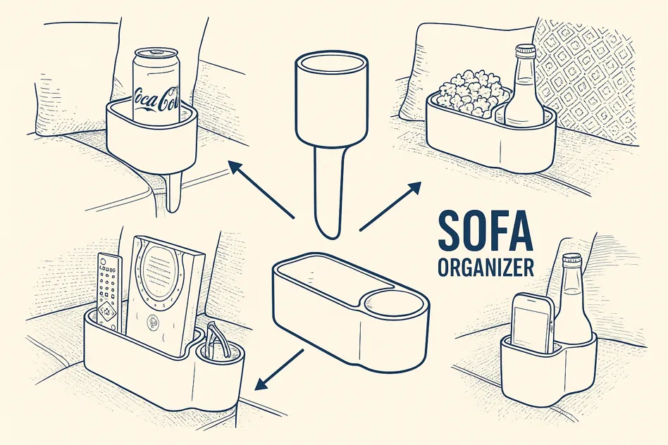 MODULAR SOFA ORGANIZER Customizable Design view 2