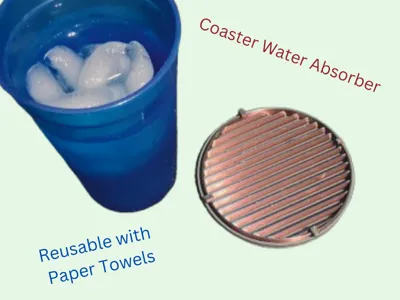 Absorbent coaster | Reusable with paper towels