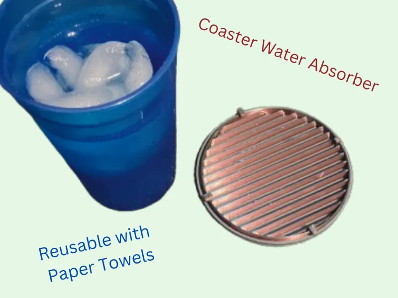 Absorbent coaster | Reusable with paper towels