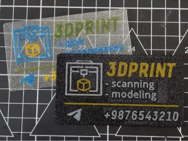 Business card for 3D print studio