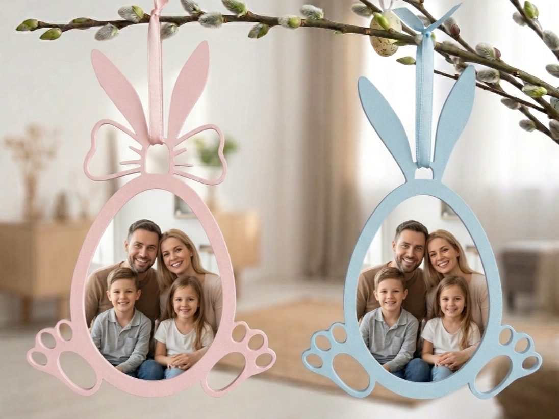 Bunny Egg Photo Frame Ornaments  Cute Easter Set