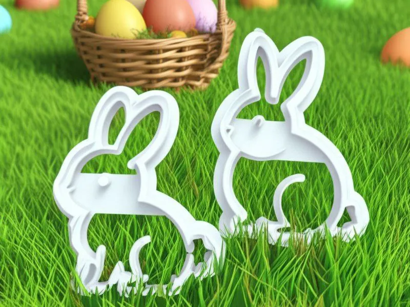 Cute Easter Bunny Cookie Cutters (Set of 2)