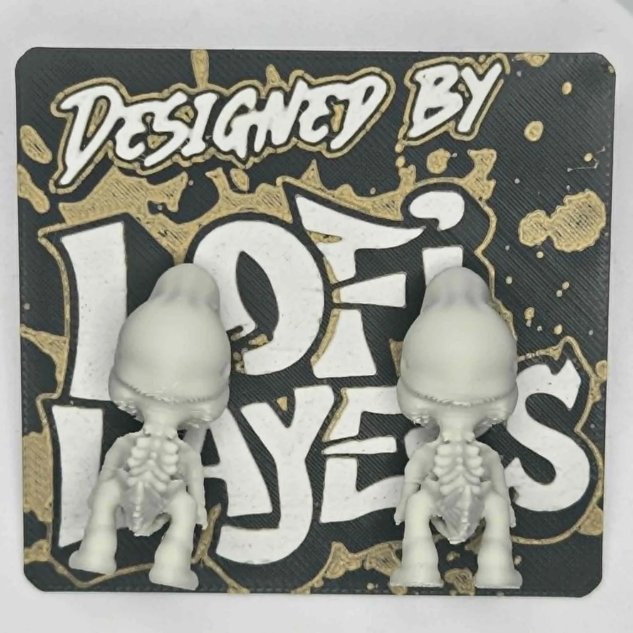 Dino Skeleton Chomper Earrings view 3
