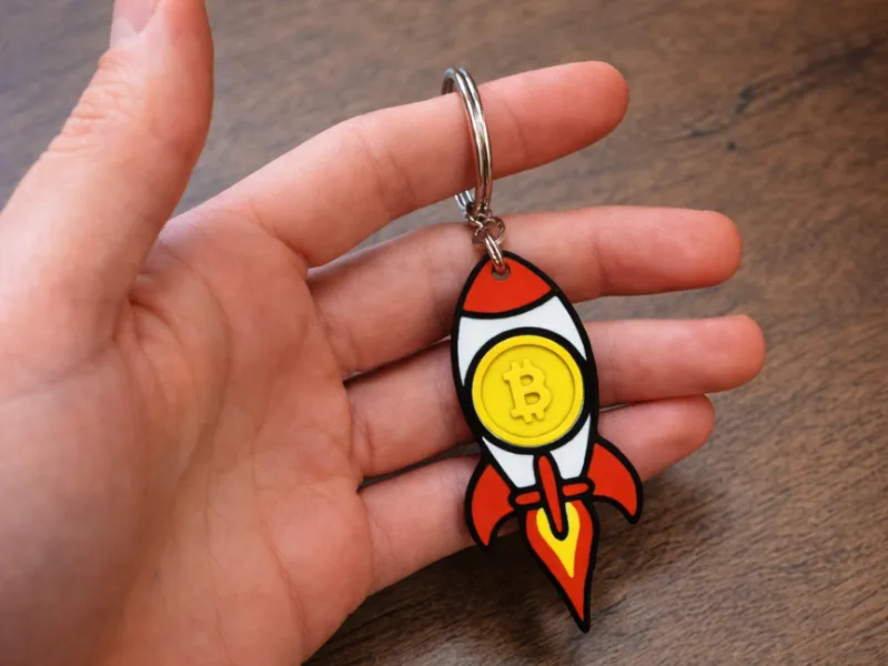 Bitcoin Rocket Keychain