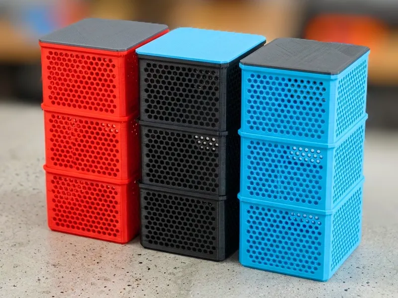 HexaGrid Stackable Bins: Support-Free Baskets