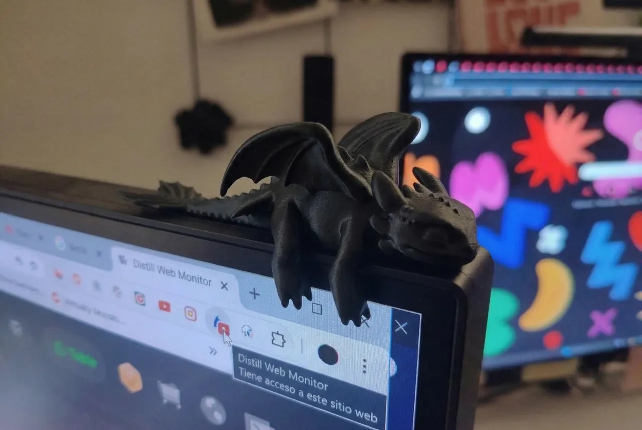 Sleeping Night Fury/ Toothless Monitor view 2