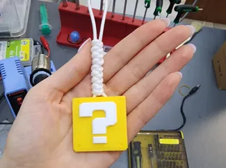 Modular question block keychain