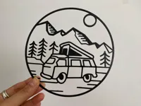 Décoration murale 3D « Van Life en montagne » — photo 2