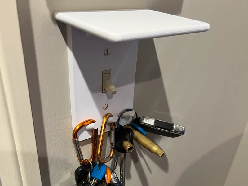 Single Switch Cover with 3 pegs and Shelf