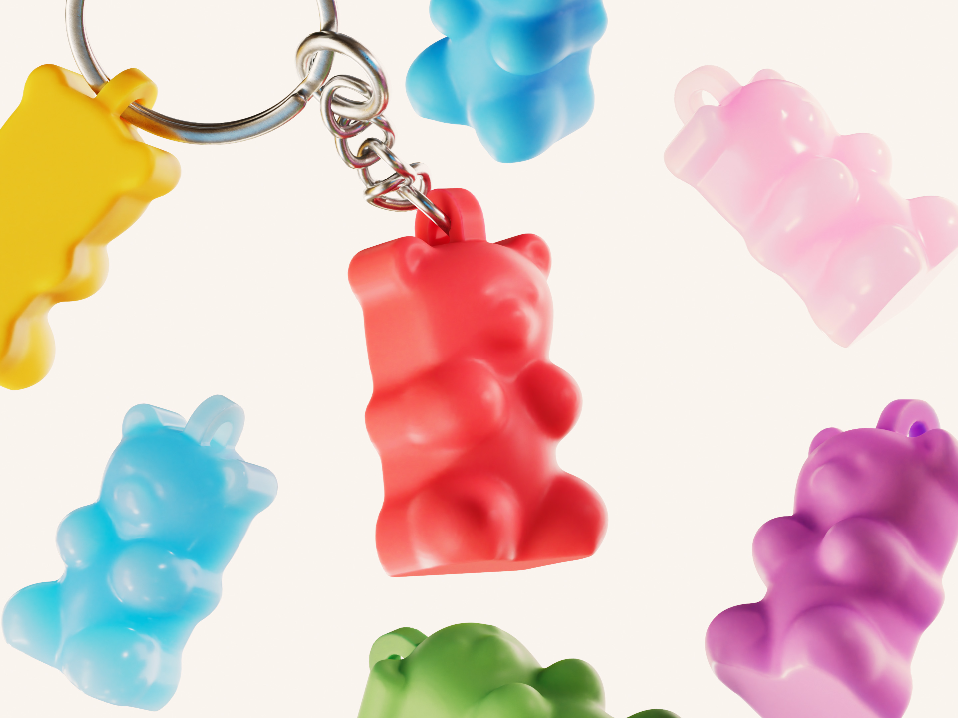 Gummy Bear Keychain Pendant - 1