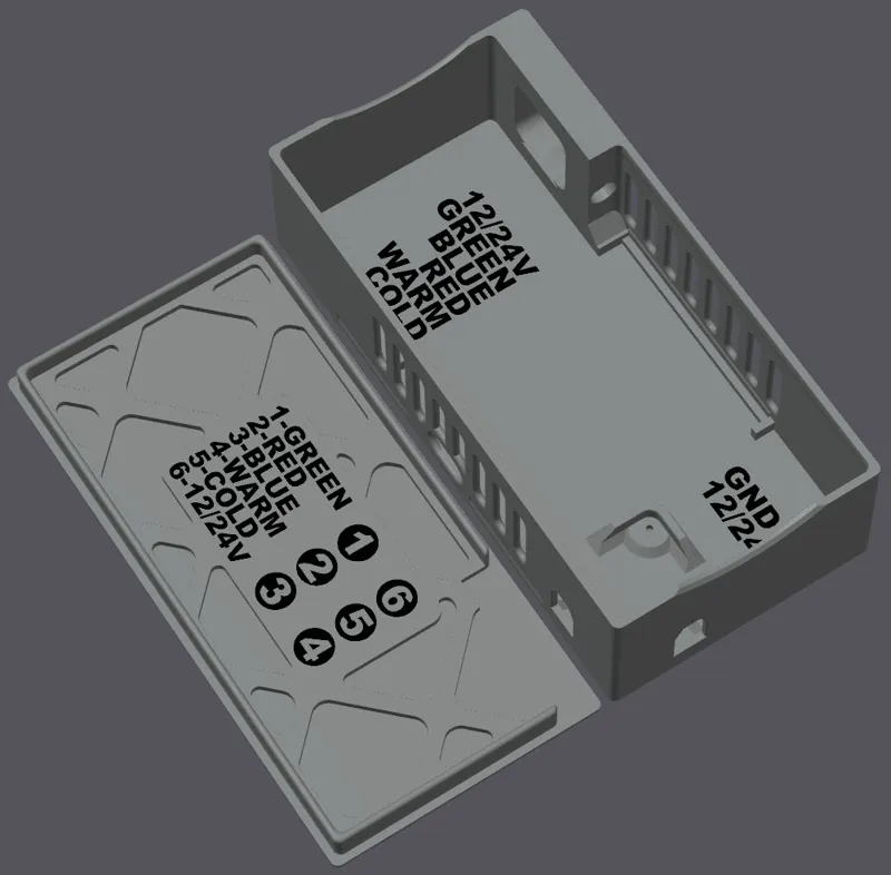 BL LED case with power tap and 6-pin DT connector 