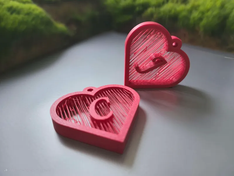 [Valentines Day] Suspended Initial Heart Keychain