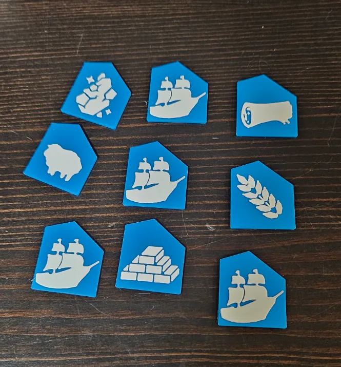 Settlers of Catan trade tokens