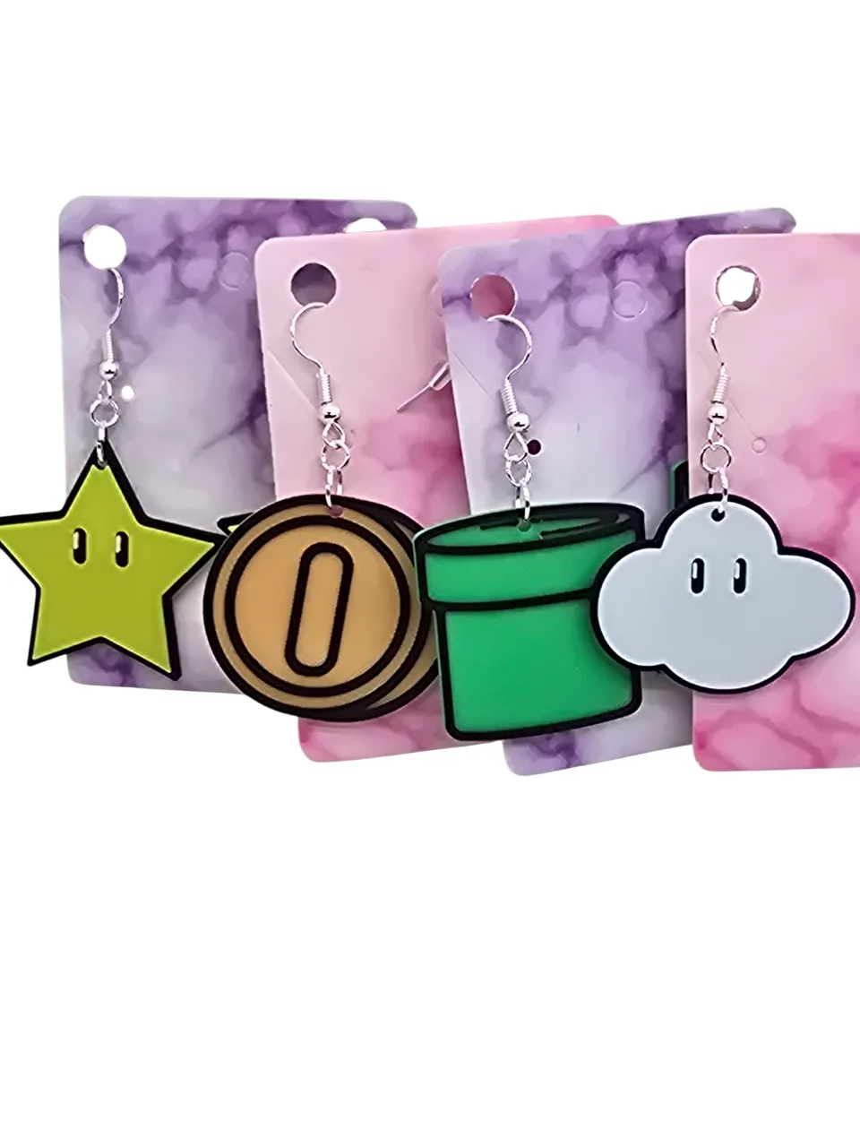 Mario World Earrings pt 1 view 2