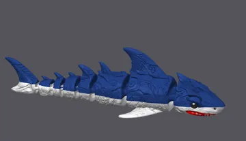 Modelo para impresión 3D: Flexi Shark – Articulated Shark with Detailed Body — vista de referencia 5
