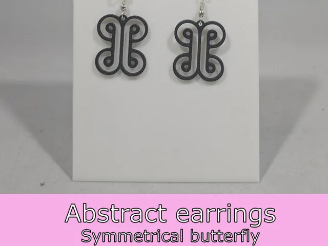 Abstract earrings - symmetrical butterfly