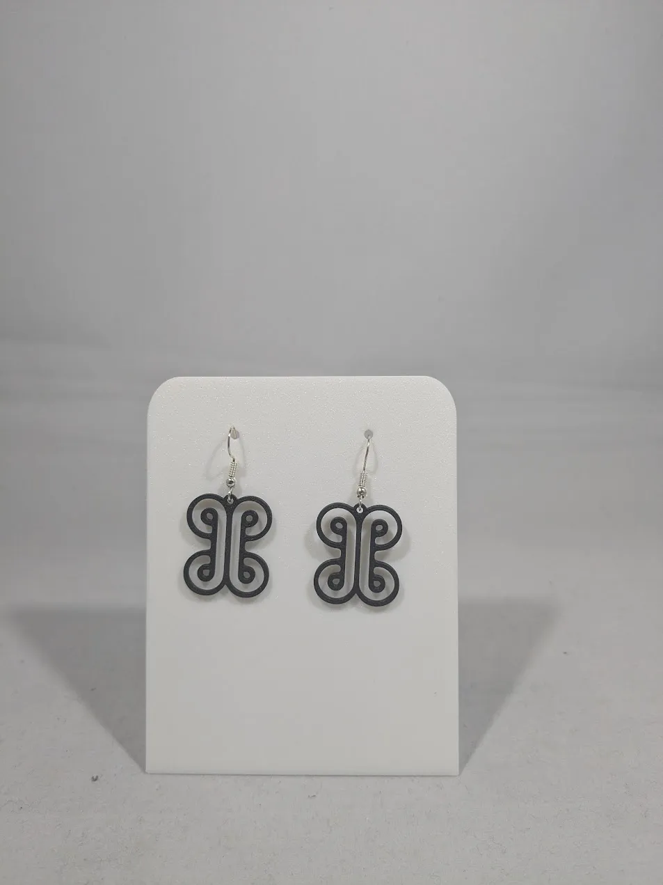 Abstract earrings - symmetrical butterfly view 4