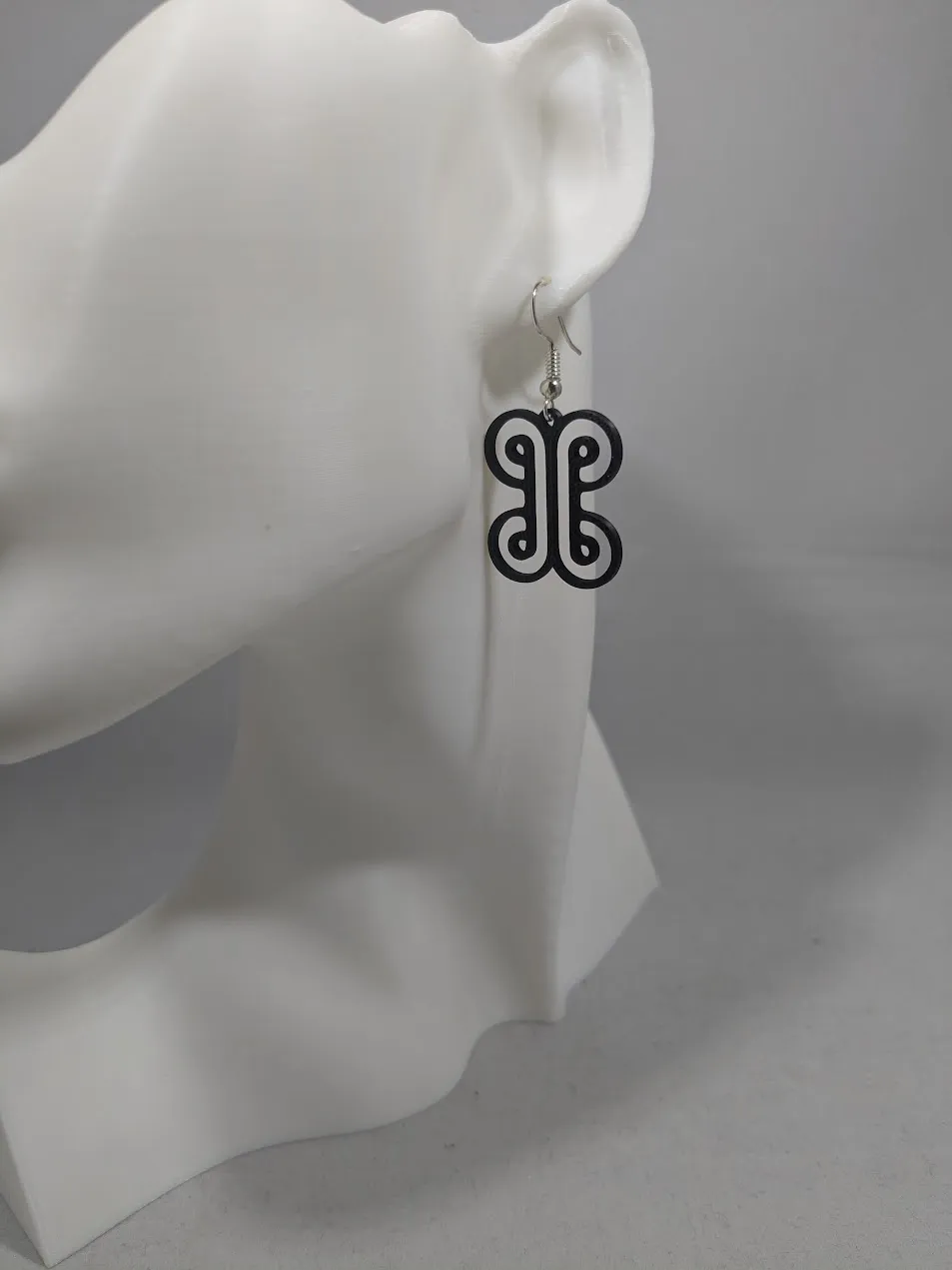 Abstract earrings - symmetrical butterfly view 3