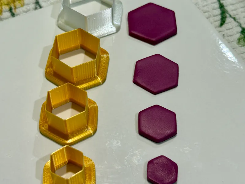 Hexagonal polymer clay cutters